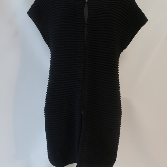 Womens Carolina Herrera Black Pure Wool Thick Knit Ribbed Designer Cardigan S - Picture 7 of 16